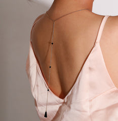 Cadena trasera con forma de gota de agua, personalizada, con flecos largos y diseño geométrico (compra mínima de 2 piezas)