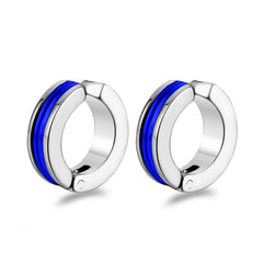 Clips de oreja punk, pendientes de botón, acero inoxidable, titanio, acero sin perforaciones en las orejas