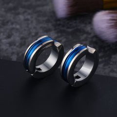 Clips de oreja punk, pendientes de botón, acero inoxidable, titanio, acero sin perforaciones en las orejas