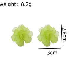 1 par de pendientes de aleación con diseño de flores estilo pastoral coreano