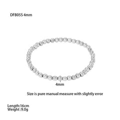 IG Style Solid Color 304 Stainless Steel Elastic string 18K Gold Plated Bracelets In Bulk