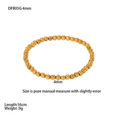 IG Style Solid Color 304 Stainless Steel Elastic string 18K Gold Plated Bracelets In Bulk