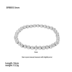 IG Style Solid Color 304 Stainless Steel Elastic string 18K Gold Plated Bracelets In Bulk