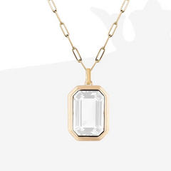 Wholesale Jewelry IG Style French Style Classic Style Square 304 Stainless Steel Zircon Inlay Pendant Necklace