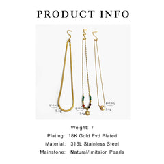 Wholesale Jewelry Elegant Retro French Style SUNFLOWER (Jz001) Pearl 316L Stainless Steel Imitation Pearl Natural Stone 18K Gold Plated Beaded Inlay Pendant Necklace