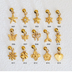 Wholesale Jewelry Classic Style Commute Pentagram Flower Butterfly 304 Stainless Steel Artificial Rhinestones 18K Gold Plated Plating Inlay Pendant Necklace