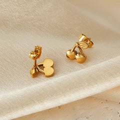 1 Pair Simple Style Cherry Plating 304 Stainless Steel Ear Studs