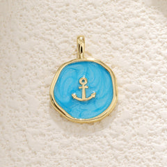 6 Pieces Copper Color Block Pendant