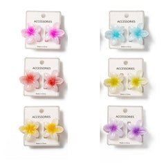 Women's Sweet Floral Plastic Resin Stoving Varnish Hair Claws