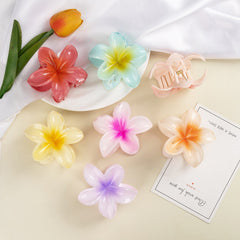 Pinzas para el pelo con diseño de flores de resina plástica para mujer, barnizadas al horno