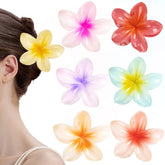 Pinzas para el cabello con diseño de flores de resina plástica y barniz para hornear para mujer
