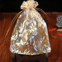 Bolsas de organza para embalaje de joyas con impresión retro