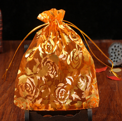 Bolsas de organza para embalaje de joyas con impresión retro