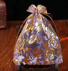 Bolsas de organza para embalaje de joyas con impresión retro