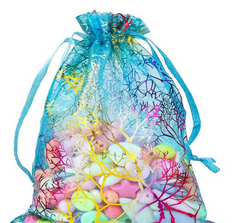Bolsas de organza para embalaje de joyas con impresión de estilo clásico