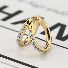1 Piece Simple Style Solid Color Inlay Titanium Steel Zircon Earrings
