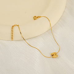 Pulseras informales de acero inoxidable 304 chapadas en oro de 18 quilates con letras de estilo sencillo al por mayor