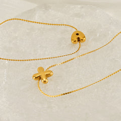 Pulseras informales de acero inoxidable 304 chapadas en oro de 18 quilates con letras de estilo sencillo al por mayor