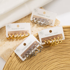 1 Set Casual Elegant Solid Color 316 Stainless Steel Earrings