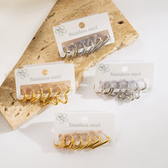 1 Set Casual Elegant Solid Color 316 Stainless Steel Earrings