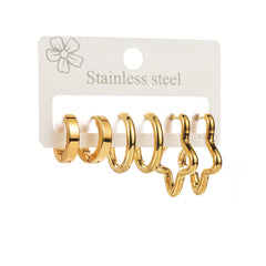 1 Set Casual Elegant Solid Color 316 Stainless Steel Earrings