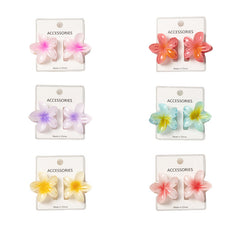 Pinzas para el cabello con barniz de secado al horno de resina plástica con diseño de flores dulces para mujer
