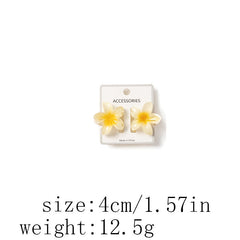 Pinzas para el cabello con barniz de secado al horno de resina plástica con diseño de flores dulces para mujer