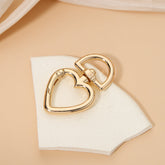 1 Piece 28*45mm Copper Heart Shape Polished Jewelry Buckle