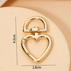 1 Piece 28*45mm Copper Heart Shape Polished Jewelry Buckle