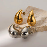 1 Pair Simple Style Classic Style Water Droplets Plating 316L Stainless Steel 18K Gold Plated Ear Studs