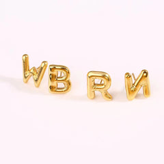 1 Pair Classical Vintage Style Simple Style Letter 304 Stainless Steel Ear Studs