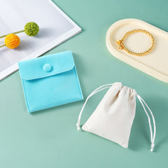 Bolsas de embalaje para joyería de franela de color sólido, estilo clásico y sencillo