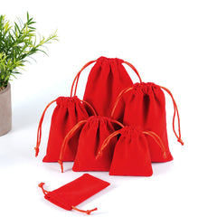 Bolsas de embalaje para joyería de franela de color sólido, estilo clásico y sencillo