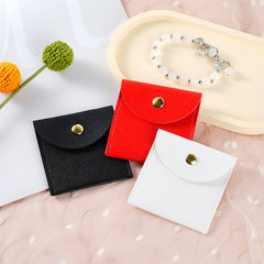Bolsas de embalaje para joyas de cuero sintético de color sólido de estilo simple