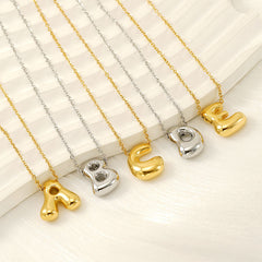 Wholesale Jewelry Basic Classic Style Letter 304 Stainless Steel 18K Gold Plated Plating Pendant Necklace