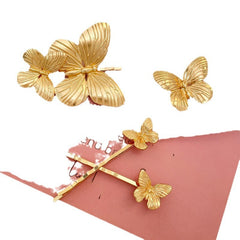 Simple Butterfly Metal Hairpin New Chinese Style Personalized One-character Clip Commuter Design Hairpin Hair Accessories for Women