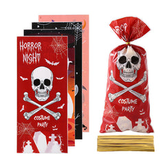 Halloween Element Candy Bag Creative Skull Ghost Opp Flat Pocket Candy Snack Gift Bag Party Decoration (per 100 pieces)