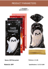 Halloween Element Candy Bag Creative Skull Ghost Opp Flat Pocket Candy Snack Gift Bag Party Decoration (per 100 pieces)