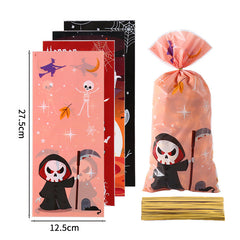 Halloween Element Candy Bag Creative Skull Ghost Opp Flat Pocket Candy Snack Gift Bag Party Decoration (per 100 pieces)