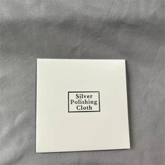 Paño de limpieza plateado cuadrado blanco de 8 x 8 cm con logotipo de terciopelo de doble cara y color de tela opcional