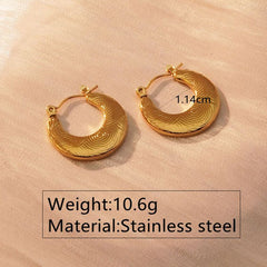 1 Pair Classic Style U Shape Geometric Heart Shape Plating 304 Stainless Steel Imitation Gold Earrings