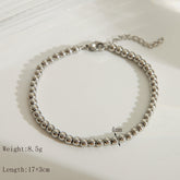 Joyería al por mayor, estilo simple, estilo clásico, color sólido, acero inoxidable 201, chapado en oro de 18 quilates, pulseras y collares con cuentas.