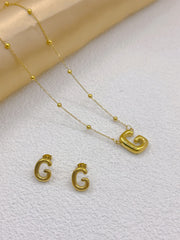 Conjunto de joyería elegante de estilo hip hop con letras simples, chapado en oro de 18 quilates, de acero inoxidable 304.