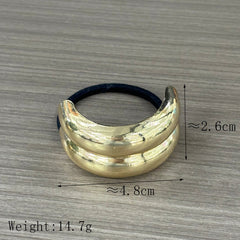 Coletero de aleación de color liso con pasador para el pelo estilo IG para mujer