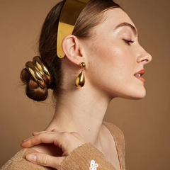 Coletero de aleación de color liso con pasador para el pelo estilo IG para mujer