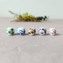 1 Piece Diameter 8mm ceramics Floral Beads (per 100 pieces)