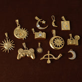 1 Piece 14.1*11.2mm 18.8*13mm 304 Stainless Steel 316 Stainless Steel 24K Gold Plated Sun Moon Pendant