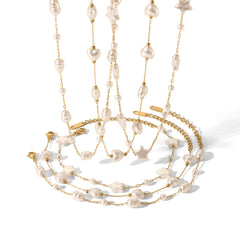 Wholesale Jewelry Simple Style Classic Style Pentagram Geometric Heart Shape 304 Stainless Steel 18K Gold Plated Bracelets Necklace