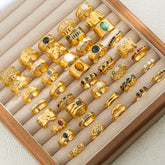 Wholesale Jewelry Retro Simple Style Geometric Titanium Steel 18K Gold Plated Open Rings