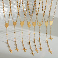 Wholesale Jewelry Religion Ethnic Style Classic Style Portrait Jesus Stainless Steel 203L 18K Gold Plated Necklace